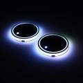 2Pcs USB charging Car Led Cup Holder Water Bottom Mat RGB Light Decor Cover Luminous Trim Lamp Ornament Coaster Accessories h