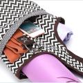Casual Wave Pattern Yoga Mat Shoulder Bags Canvas Bohemian Style Yoga Bag Large Size With Multi Pocket Outdoor Fitness Equipment