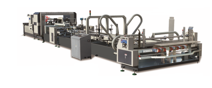 Full Automatic Carton Box Folder Gluer Machine Corrugated Box Folding Gluing Packaging Machine2
