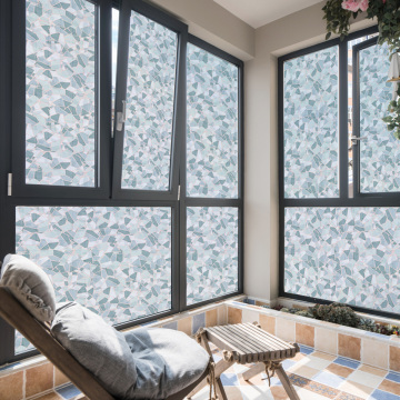 Static glass window film decoration blue gravel pattern opaque self-adhesive film bedroom home decoration BLT3050