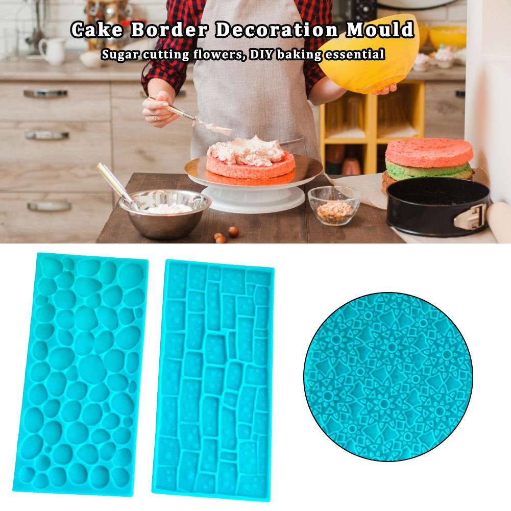 6PCS/Set Tree Bark Brick Wall Bakeware Tools Plastic Food Grade Texture Kitchen Accessories Cake Decorating Fondant Mold