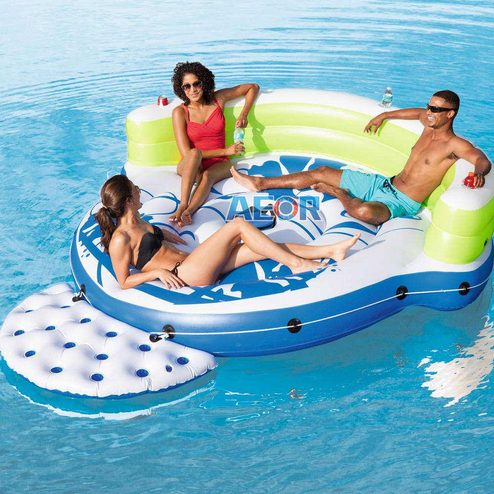 Aeor PVC Water Lounge Chair Inflatable Pool Float Summer Air Bed Folding Island Beach Lounger Floating Bed Sofa Raft Swim Board