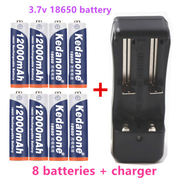 2020 New 18650 battery 3.7V Rechargeable Battery 12000mAh Lithium Ion Battery Charger for Battery 18650 Flashlight with European