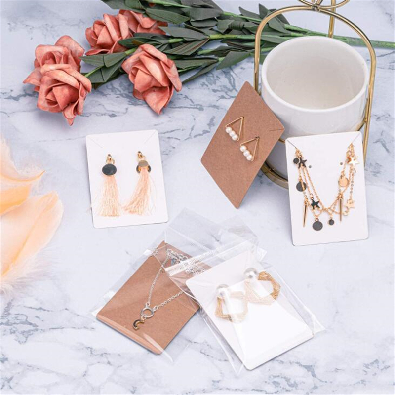 50pcs 6x9cm Earrings and Necklace Display Cards Cardboard Earring Package Hang Tag Card for Ear Studs Earring Necklaces