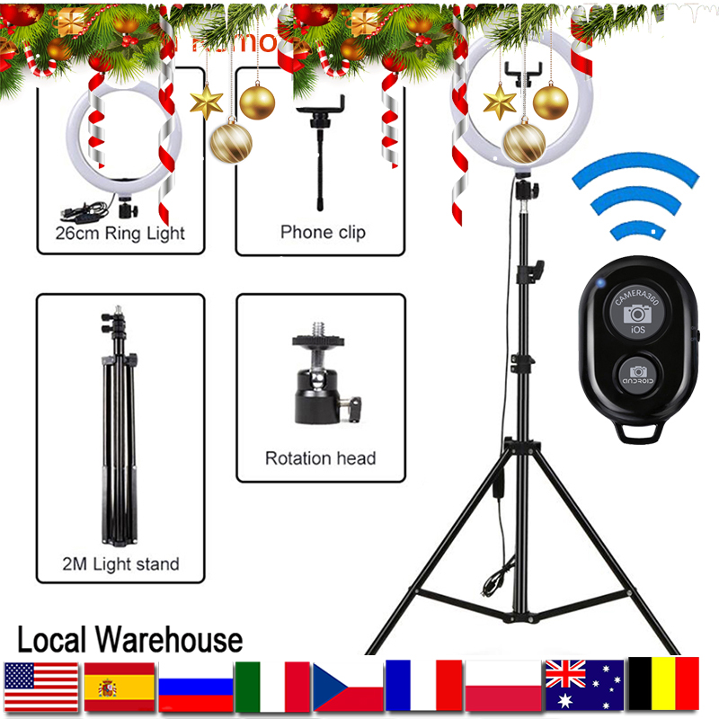 ring light 26cm Selfie RGB Ring Light Merry Christmas Photography Lighting with Tripod Bluetooth Remote Control for Photo Video