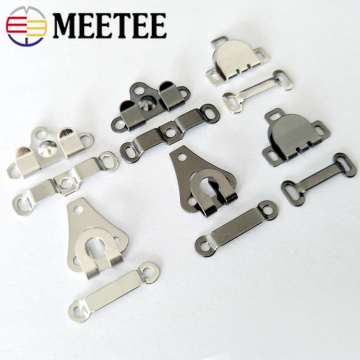 Meetee 100pcs High-quality Trousers Pants Metal Buttons Women Skirt Buckle Sew-on Suit Coat Garment Hooks DIY Sewing Accessories