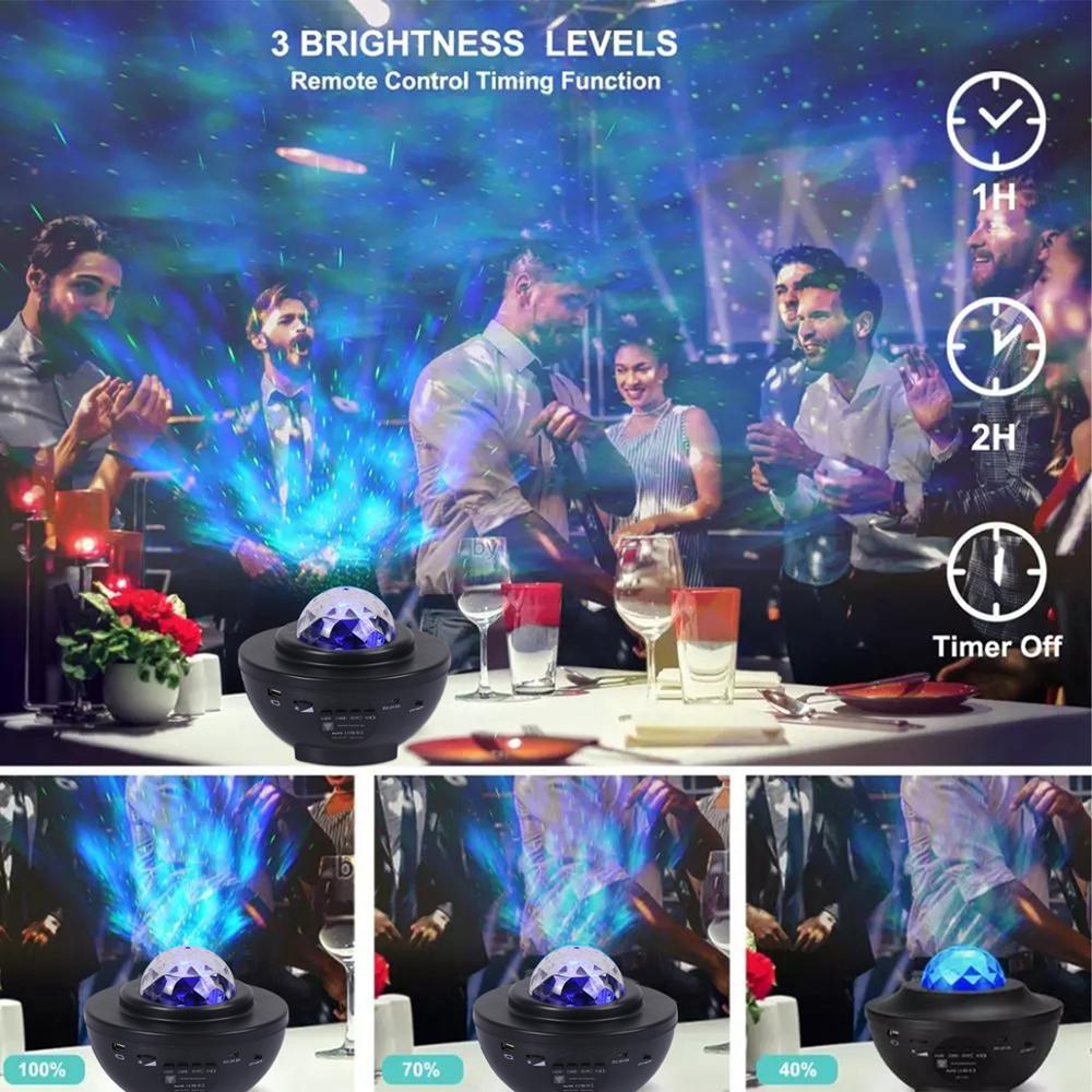 Colorful Starry Sky Galaxy Projector Light Bluetooth USB Voice Control Music Player LED Night Light Projection Lamp Gift