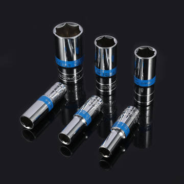 Silvery 1/2 Mirror Blue Ribbon Long Socket