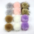 12PCs 8cm False Hairball Hat Ball Pompom Fake Fox Fur Ball DIY Handmade Clothing Hat Accessories