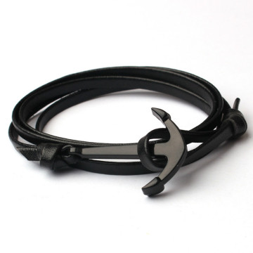 2020 Classic Fashion Anchor Bracelet Men Braid Multi-layer Rope Leather Bracelet For Men Women Jewelry Gift
