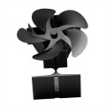 Black 5 Blades Heat Powered Stove Fan Log Wood Burner Eco-fan Quiet Black Home Fireplace Fan Efficient Heat Distribution