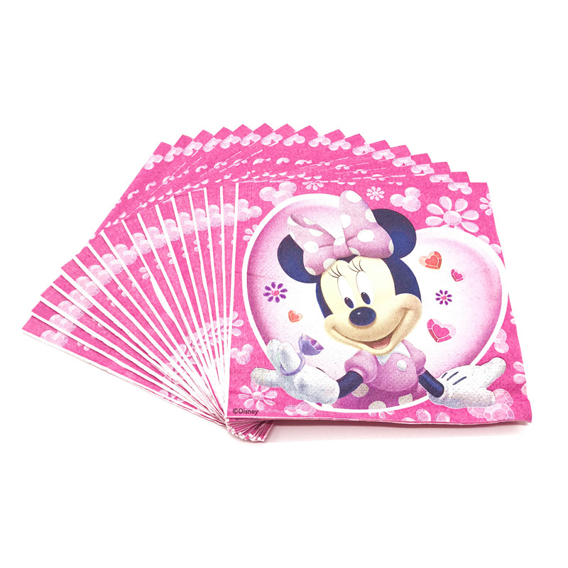 Disney Minnie Mouse Girls Kids Party Decorations Paper Cups Napkins Plates Tablecloth Baby Shower Birthday Minnie Party Supplies