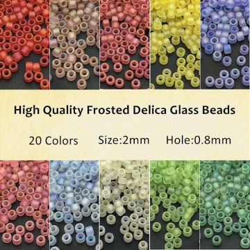 2mm Matte Glass SeedBead Miyuki Delica Beads High Quality Frosted Bugle Tube For DIY Craft Jewelry Bracelet Garment Accessories