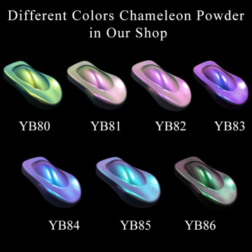 7 Packs Chameleon Pigment Powder Coating Acrylic Paint Chameleon Dye for Cars Automotive Craft Nail Decoration Painting 10g/pack