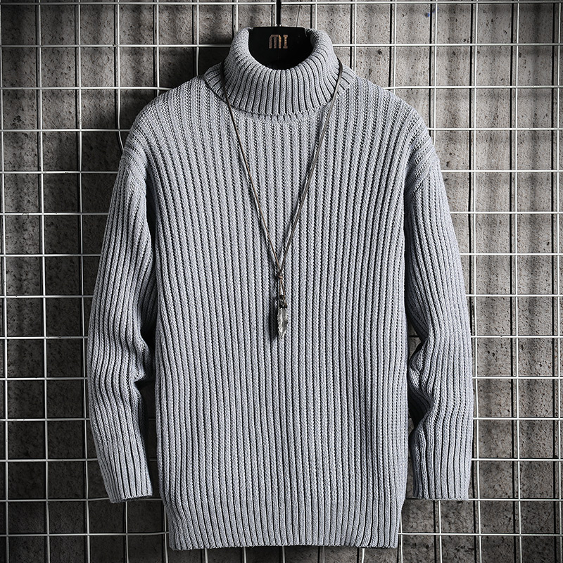 2020 Men's Sweaters Fashion Streetwear Long sleeve Turtleneck Sweaters Men Casual Harajuku Hip Hop Solid Pullovers Sweater Mens