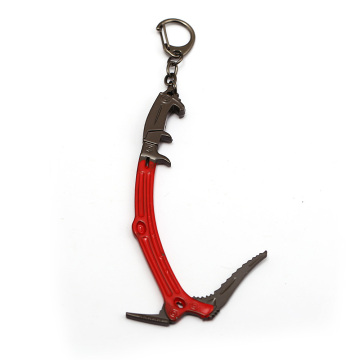 Laura Pickaxe Ice Axe Keychain Movie Game Jewelry Tomb Raider Red Pendnats Chaveiro llaveros For Fans