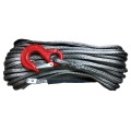 10mm x 30m 3/8" x 100' synthetic winch rope cable line with hook and 1200lbs fairlead for ATV UTV 4WD