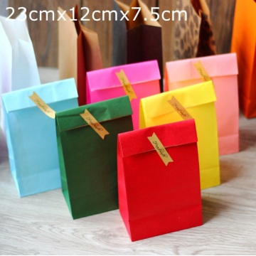 kraft paper bag, Merry Christmas kraft paper bag, gift paper bag, Snack Cookie Packaging Paper Bag 23x12x7.5cm 30pcs/lot