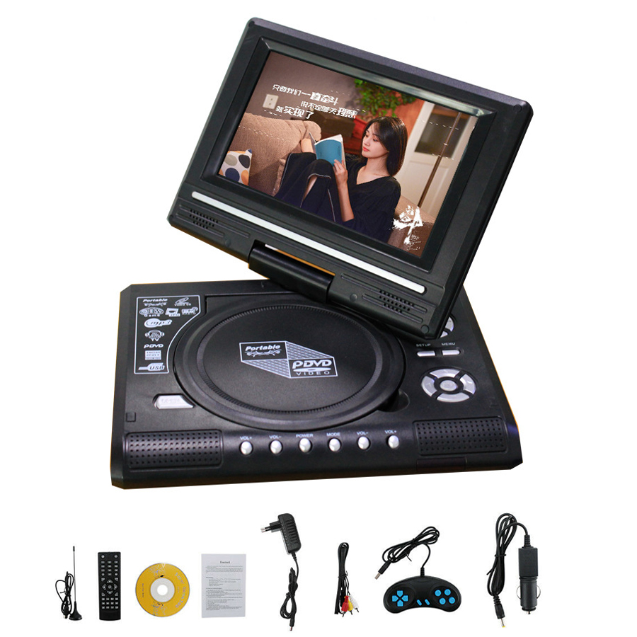 9.8'' Free FM Analog Players HD DVD Player Portable DVD Player TV VCD CD Games with USB Card Reader