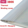 10PCS/LOT Deli 3866 thermal binding cover A4 Glue binding cover 4mm (26-35 pages) thermal binding machine cover