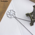 Nostalgia Slavic Kolovrat Pendant Wheel Amulet Pagan Wicca Jewelry Necklace Russian Talisman