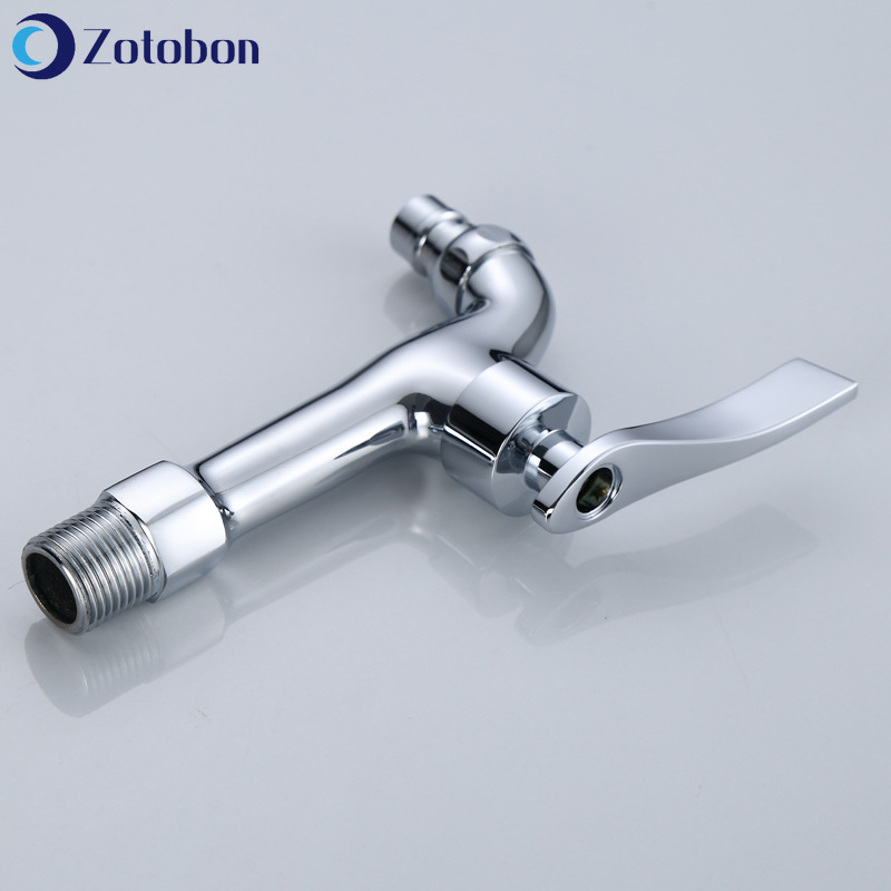 ZOTOBON Bathroom Washing Machine Mop Faucet Brass Chroming Faucet Wall Mount Outdoor Balcony Water Tap Laundry Bibcock Taps M281