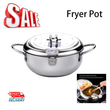 Hot Deep Air Frying Pot Temperature Control Mini Stainless Steel Universal Fryer Induction Cooker Kitchen Cooking Accessories