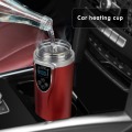 350Ml Portable Car Heating Cup 12V/24V Adjustable Temperature Coffee Water Heater Tea Boiling Mug Travel Electric Thermos Kettle
