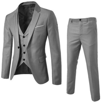 New High End Black Elegant Suit Men Business Banquet Wedding Mens Suits Jacket with Vest and Trousers Business Dress Suit #YL10