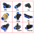 Pneumatic fittings PY/PU/PV/PE/HVFF/SA water pipes and pipe connectors direct thrust 4 to 12mm/ PK plastic hose quick couplings