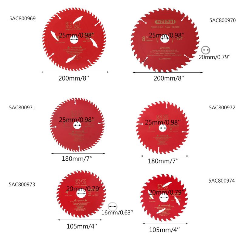 4/7/8 Inch Cemented Carbide Circular Saw Blade 105mm/180mm/200mm 30/40/60 Teeth Wood Cutting Tool Woodworking Bore 2019