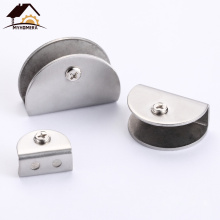 Myhomera 4Pcs Stainless Steel Glass Clamps Half Round Shelves Support Corner Bracket Glass Clips Adjustable Wall Mounted