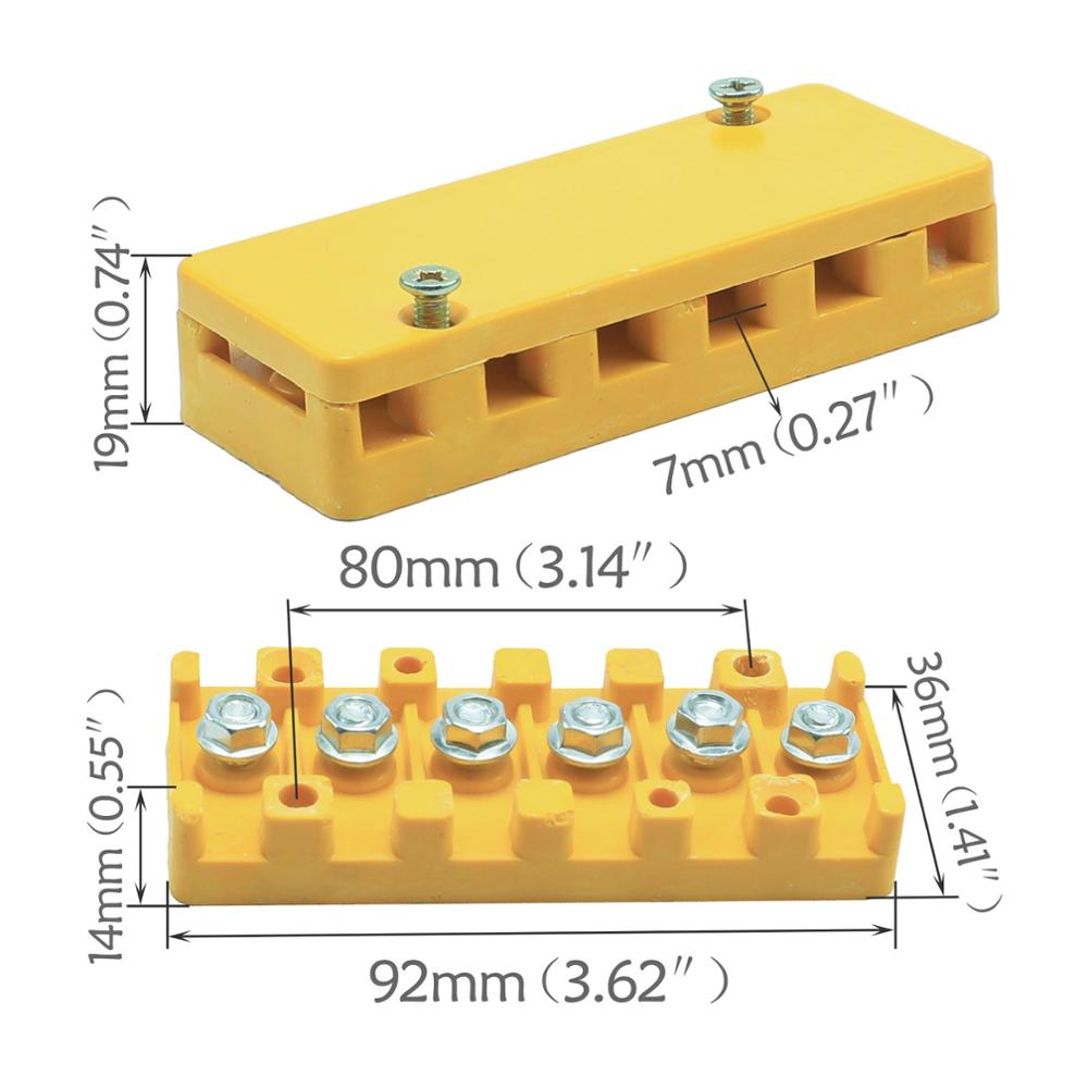 TDPRO 40A 6 Positions Wire Connector Electric Barrier Terminal Board Block Strip for Go-Kart Little Bull Quad Bike ATV