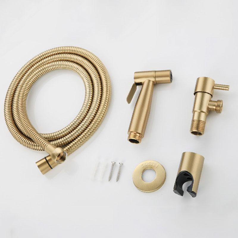 Brushed Gold Bidet faucet Bathroom Single Cold Water wall mount toilet Companion Cleaning Stainless Steel Accessories tap