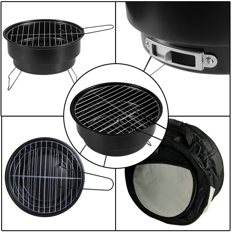 Foldable Charcoal BBQ Grill Mini BBQ Grill Tabletop Portable Outdoor Travel Patio Stove Cookware Barbecue With Carrying Bag
