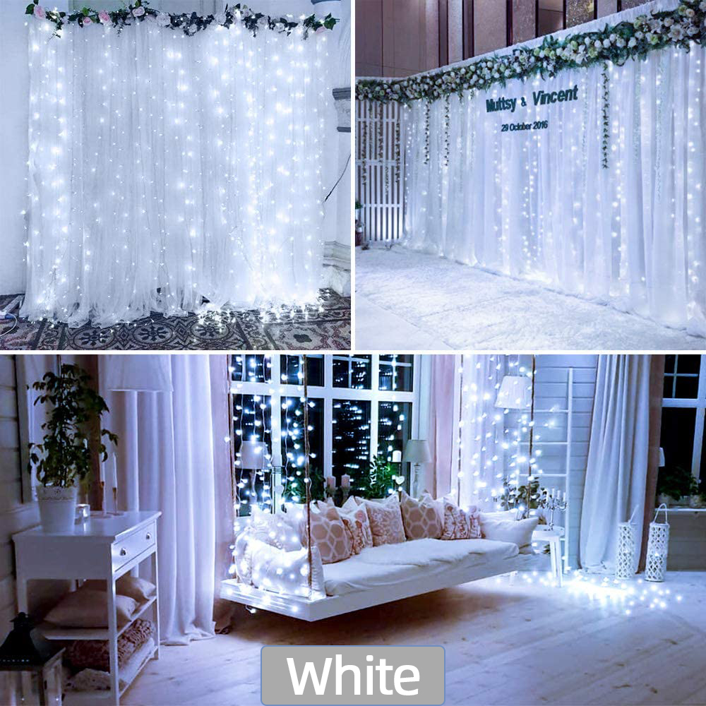 3×3M Led Curtain Holiday Lights EU 220V Light Decoration Led Fairy Lights Light Curtain Wedding Lights New Year Garland