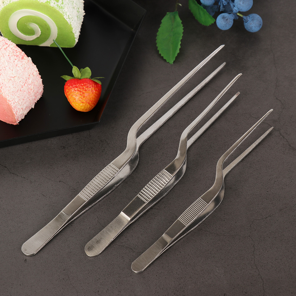 1PC New Hot Stainless Steel Food Tweezer Seafood Tools BBQ Clip Barbecue Tongs Chef Plating Tool Kitchen Restaurant Supplies