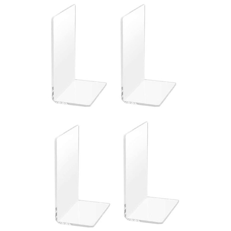 Acrylic Bookends Organizer Bookshelf Decor Decorative Bedroom Library Office School Supplies Stationery 2 Pairs