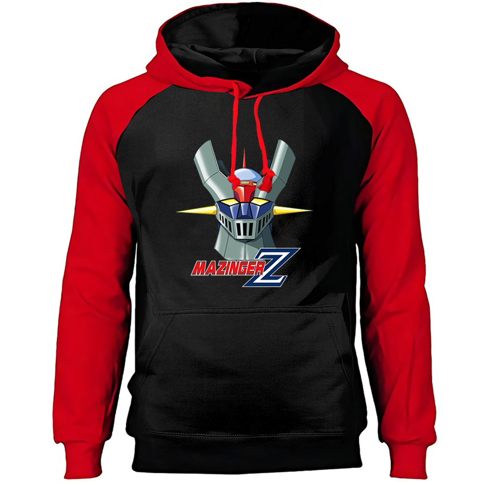 Mazinger Z Japanese Anime Raglan Sweatshirt Hoodies Men's Crewneck Tracksuit Autumn Winter Fleece Pullovers Harajuku Streetwear