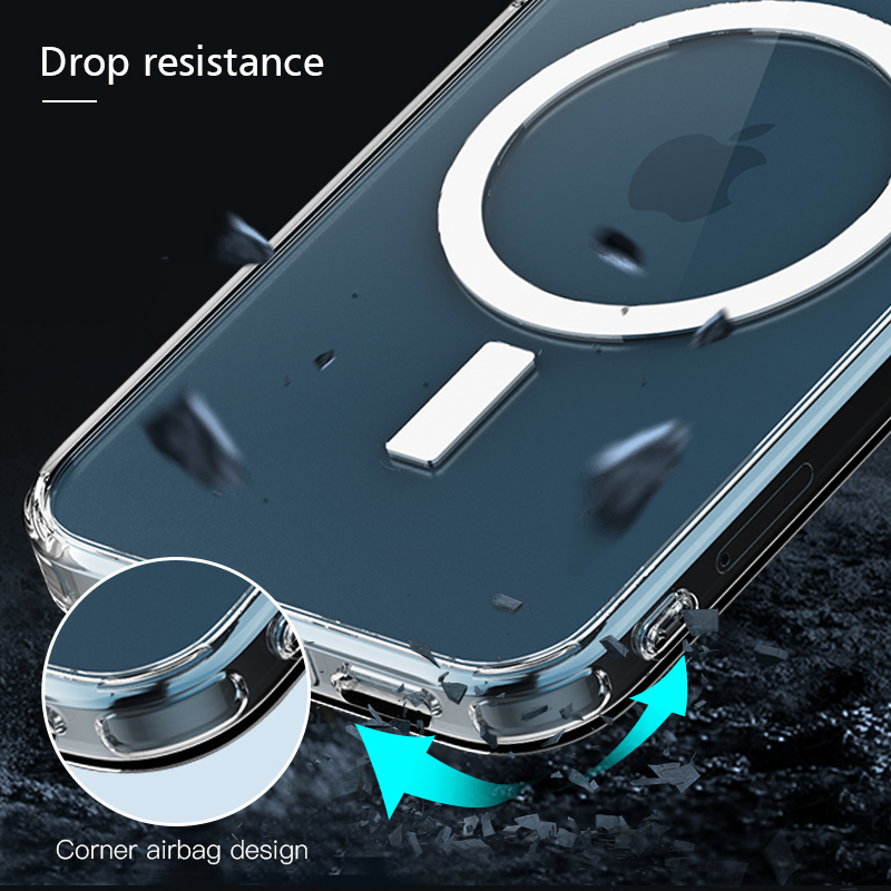 New Magnetic adsorption Clear Case For iPhone 12 11 pro max Support Wireless Charging with soft silicone back cover 12 mini