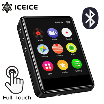 ICEICE MP4 Player with Bluetooth Built-in Speaker 2.4 inch Full Touch Screen FM Radio Recording E-book Music Video Player MP 4