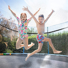 48FT Trampoline Water park Sprinkler hose Best Outdoor Summer Toys For Kids Outside 15M black suit set trampoline sprinkler hose