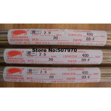 Ziyang Brass Electrode Tube OD2.9*400mm Length Single Hole for EDM Drilling Machine