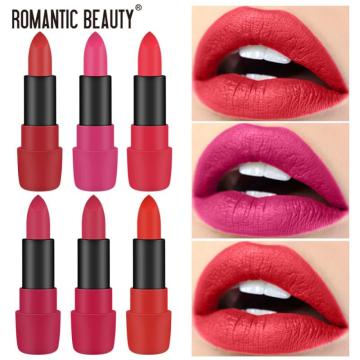 6 colors Romantic Beauty Moisturizing Lipstick Make Up Cosmetic Long Lasting Velvet Semi-matte Matte Lipstick Tools TSLM1