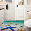 Summer Beach Starfish Beach 3D Wall Stickers Dolphins Bathroom Floor Sticker PVC Sea Vinilos Paredes Kids Poster for Home Decor