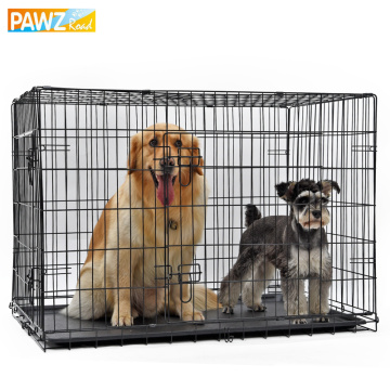 Domestic Delivery Pet Dog Cage Crate Double-Door Pet Kennel Collapsible Easy Install Fit Your Pets 5 Size Pet dog House With Mat