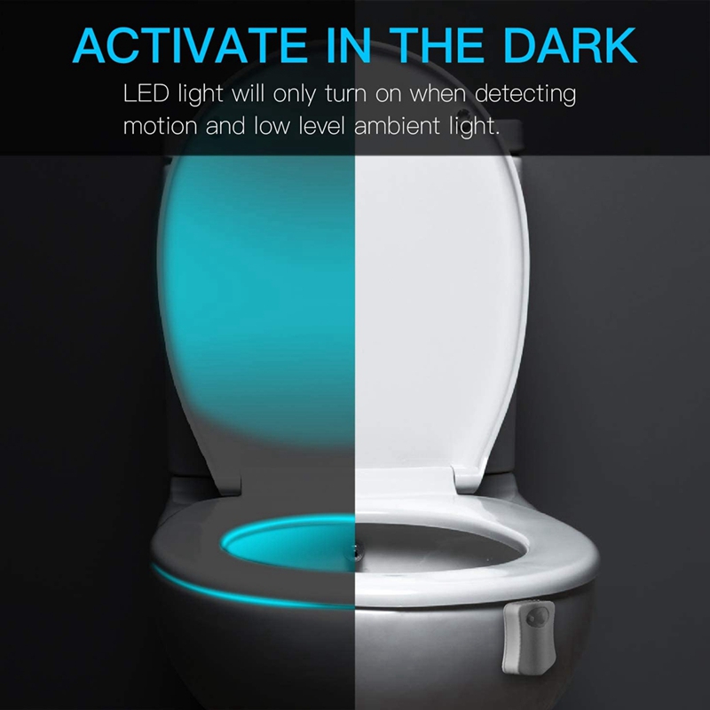 Smart PIR Motion Sensor Toilet Seat Night Light 8 Colors Waterproof Backlight For Toilet Bowl LED Luminaria Lamp WC Toilet Light