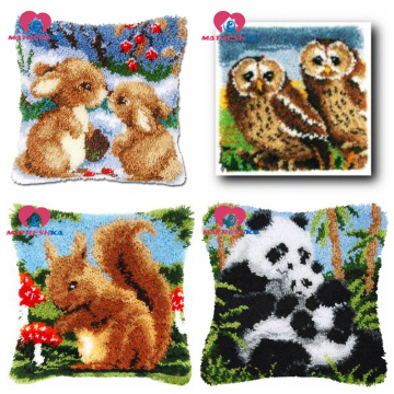 Animal Latch Hook Rug Kits Pillowcase Knooppakket Pillows Tapestry Diy Kit Crochet Hooks DIY Craft Knitting Needles Cushion Kits