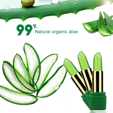 Pure Natural 99% Aloe Vera Gel Temperature Change Color Jelly Lipstick Long Lasting Moistourizing Nutritious Lip Balm TSLM2