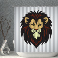 Lion Shower Curtain Set Girl And Beast Animal Waterproof Polyester Cloth Bathroom Curtains With Hook Multisize Bath Screen Decor